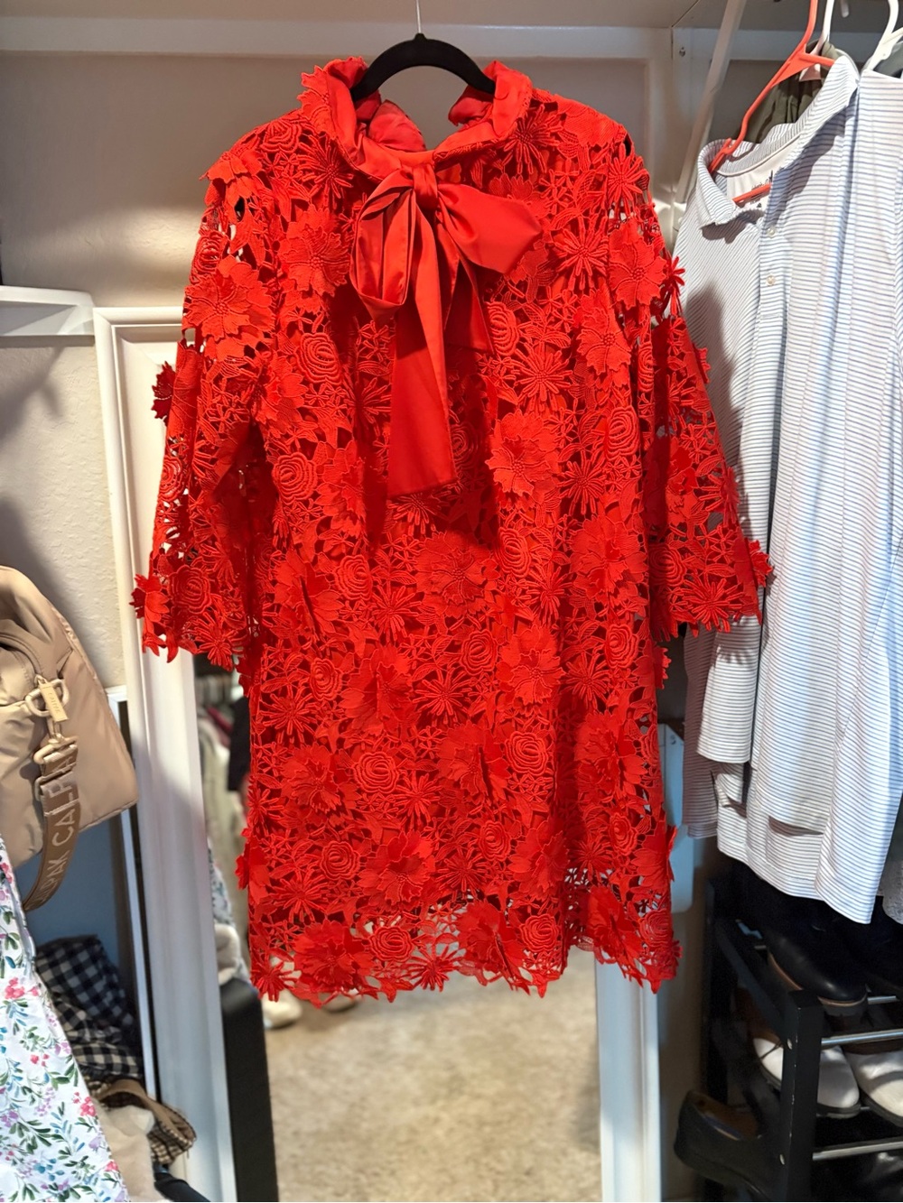 Tuckernuck Red Lace Long Sleeve Dress - Picture 5 of 8